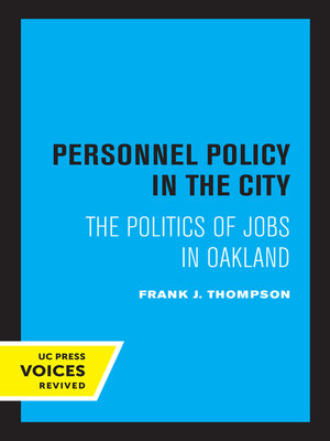 cover image of Personnel Policy in the City